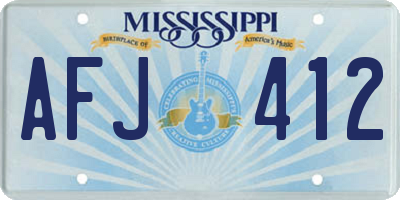 MS license plate AFJ412