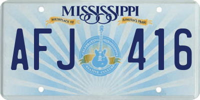 MS license plate AFJ416