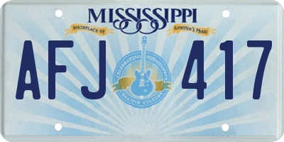 MS license plate AFJ417
