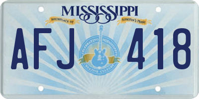 MS license plate AFJ418