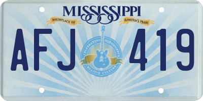 MS license plate AFJ419
