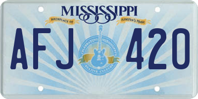 MS license plate AFJ420