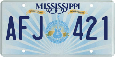 MS license plate AFJ421