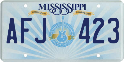 MS license plate AFJ423