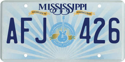 MS license plate AFJ426