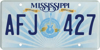 MS license plate AFJ427