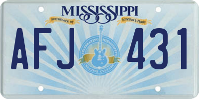 MS license plate AFJ431