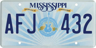 MS license plate AFJ432