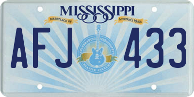 MS license plate AFJ433