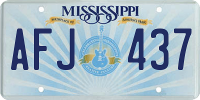 MS license plate AFJ437