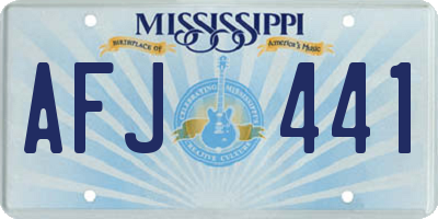 MS license plate AFJ441