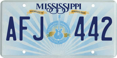 MS license plate AFJ442
