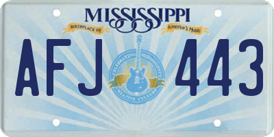 MS license plate AFJ443