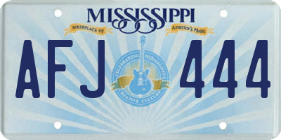 MS license plate AFJ444