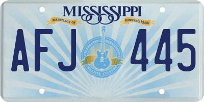 MS license plate AFJ445