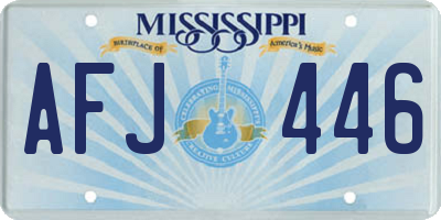 MS license plate AFJ446