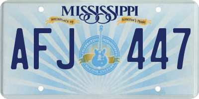 MS license plate AFJ447