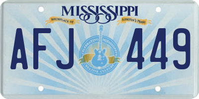 MS license plate AFJ449