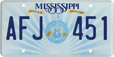 MS license plate AFJ451