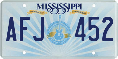 MS license plate AFJ452