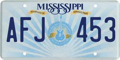 MS license plate AFJ453