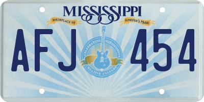 MS license plate AFJ454