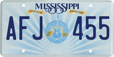 MS license plate AFJ455