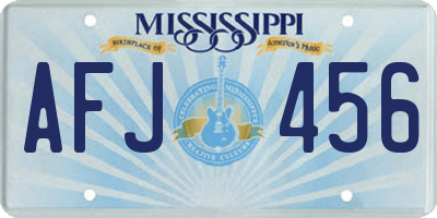 MS license plate AFJ456