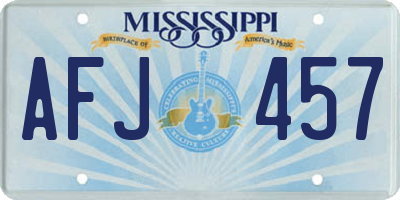 MS license plate AFJ457