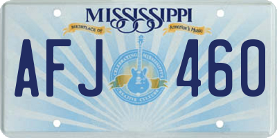 MS license plate AFJ460