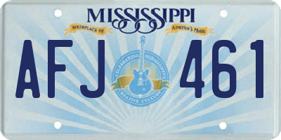 MS license plate AFJ461