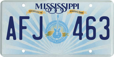 MS license plate AFJ463