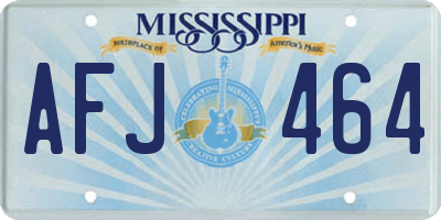 MS license plate AFJ464