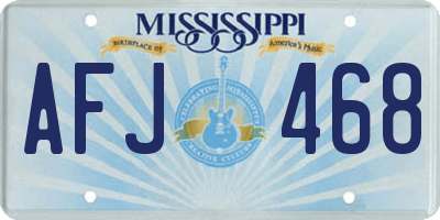 MS license plate AFJ468