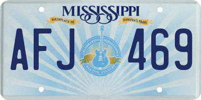 MS license plate AFJ469