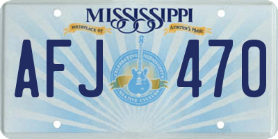 MS license plate AFJ470
