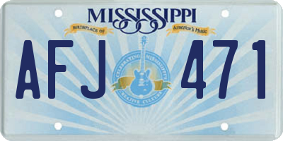 MS license plate AFJ471