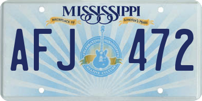 MS license plate AFJ472