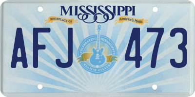 MS license plate AFJ473