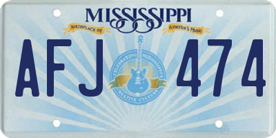 MS license plate AFJ474