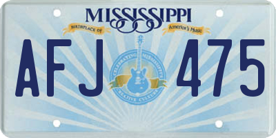 MS license plate AFJ475