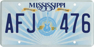 MS license plate AFJ476