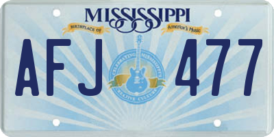 MS license plate AFJ477