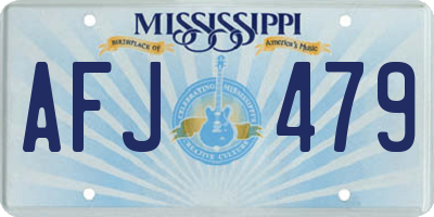 MS license plate AFJ479