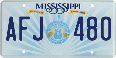 MS license plate AFJ480