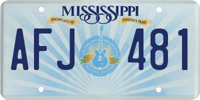 MS license plate AFJ481