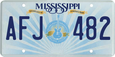 MS license plate AFJ482