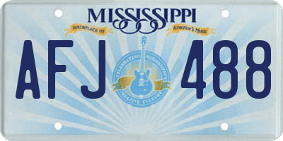 MS license plate AFJ488
