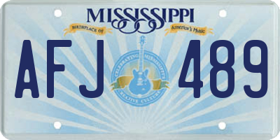 MS license plate AFJ489