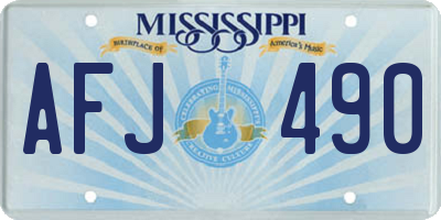 MS license plate AFJ490